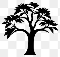 PNG  Tropical tree silhouette stencil symbol.