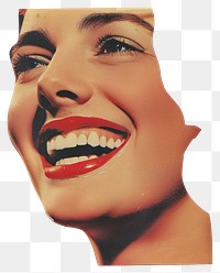 PNG Happy woman collage cutouts face photography portrait