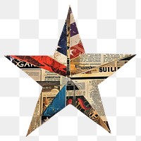 PNG Star shape collage cutouts symbol paper art