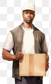 PNG Messenger holding blank board person cardboard package.