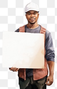 PNG Messenger holding blank board portrait person people.
