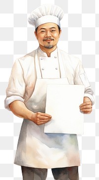 PNG Chef holding blank notice board portrait person people.