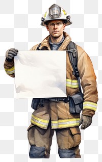 PNG Firefighter holding blank board person clapperboard accessories.