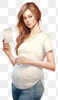 PNG Pregnant woman holding blank notice board portrait photography clothing