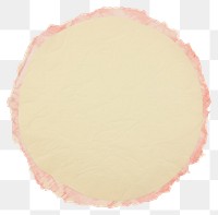 PNG  Beige circle ripped paper cosmetics cushion pillow.