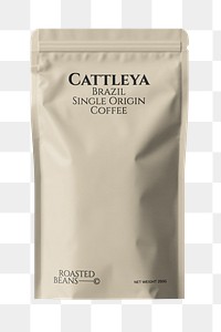 PNG beige coffee pouch bag, transparent background