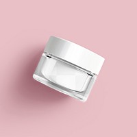 Cosmetic jar png mockup, transparent design