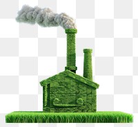 PNG Factory with chimney shape lawn nature grass architecture.