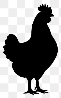 PNG Fried chicken silhouette poultry animal bird.