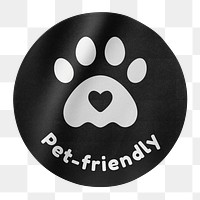 PNG Pet-friendly round sticker, transparent background