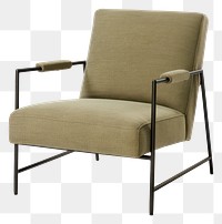 PNG A modern olive green linen armchair furniture.