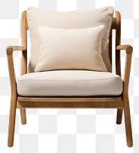 PNG Modern elegant wooden armchair cushion furniture pillow.