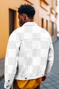 PNG Men's jacket mockup, transparent design