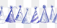 PNG Vintage drawing party hats transportation illustrated christmas.