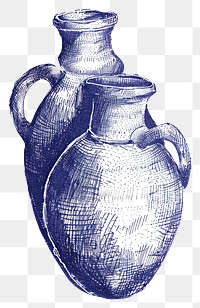 PNG Vintage drawing amphoras ammunition weaponry pottery