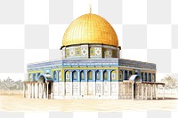 PNG Dome of the rock architecture building dome.