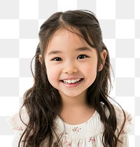 PNG Asian girl smiling child smile white background.