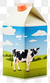 PNG Mini size milk carton one box livestock mammal cattle.