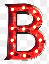 Theater sign letter B text red white background