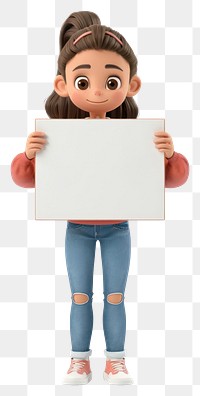 PNG Young woman holding board standing cute 