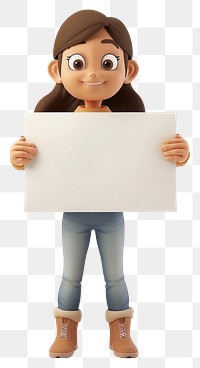 PNG Young woman holding board standing cute white background.
