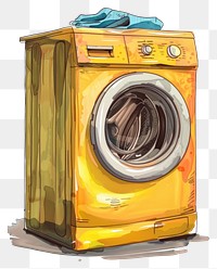 PNG Washing machine with clothes appliance dryer white background.