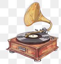 PNG Old record player with horn white background electronics gramophone.