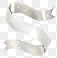PNG Gradient Ribbon silver gliter white background illuminated celebration.
