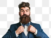 PNG Bearded man adult tie white background.