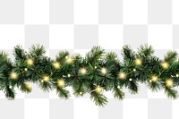 PNG Border with green fir christmas plant tree