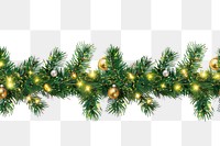 PNG Border with green fir christmas plant tree.