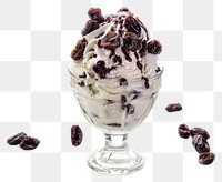 PNG Raisin Ice cream dessert sundae glass.