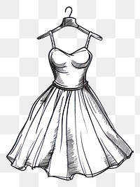 PNG Dress doodle illustrated clothing drawing.