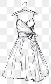 PNG Dress doodle illustrated clothing drawing.