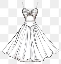 PNG Dress doodle illustrated clothing apparel.