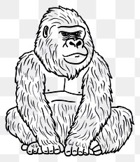 PNG Gorilla doodle drawing mammal sketch.