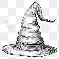 PNG Wizard hat doodle drawing sketch line.