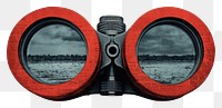 PNG Binoculars red reflection porthole.