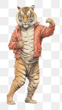 PNG Tiger character Music Dance clothing wildlife apparel.