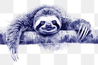 PNG Vintage drawing sloth wildlife animal mammal.