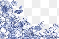 PNG Vintage drawing flowers and butterfly sketch pattern paper