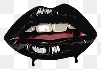 PNG Sexy vampire lip teeth with fangs white background lipstick person.
