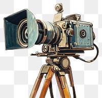 PNG Vintage illustration of movie film camera photography electronics weaponry