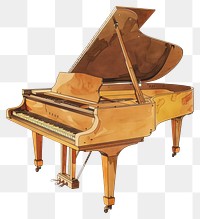 PNG Vintage illustration of piano keyboard musical instrument grand piano.