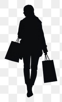 PNG Person shopping silhouette clip art handbag adult white background.