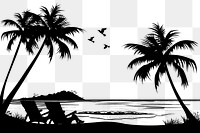 PNG Beach silhouette clip art outdoors nature plant