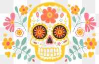 PNG Mexican sugar skull art graphics pattern.