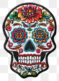 PNG Mexico sugar skull sticker pattern symbol.