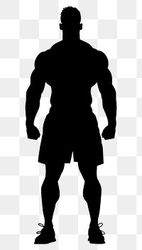 PNG Fitness silhouette clip art adult white background bodybuilding