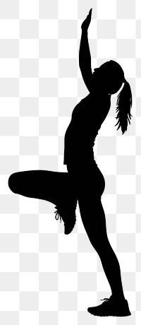 PNG Fitness silhouette clip art dancing adult white background.